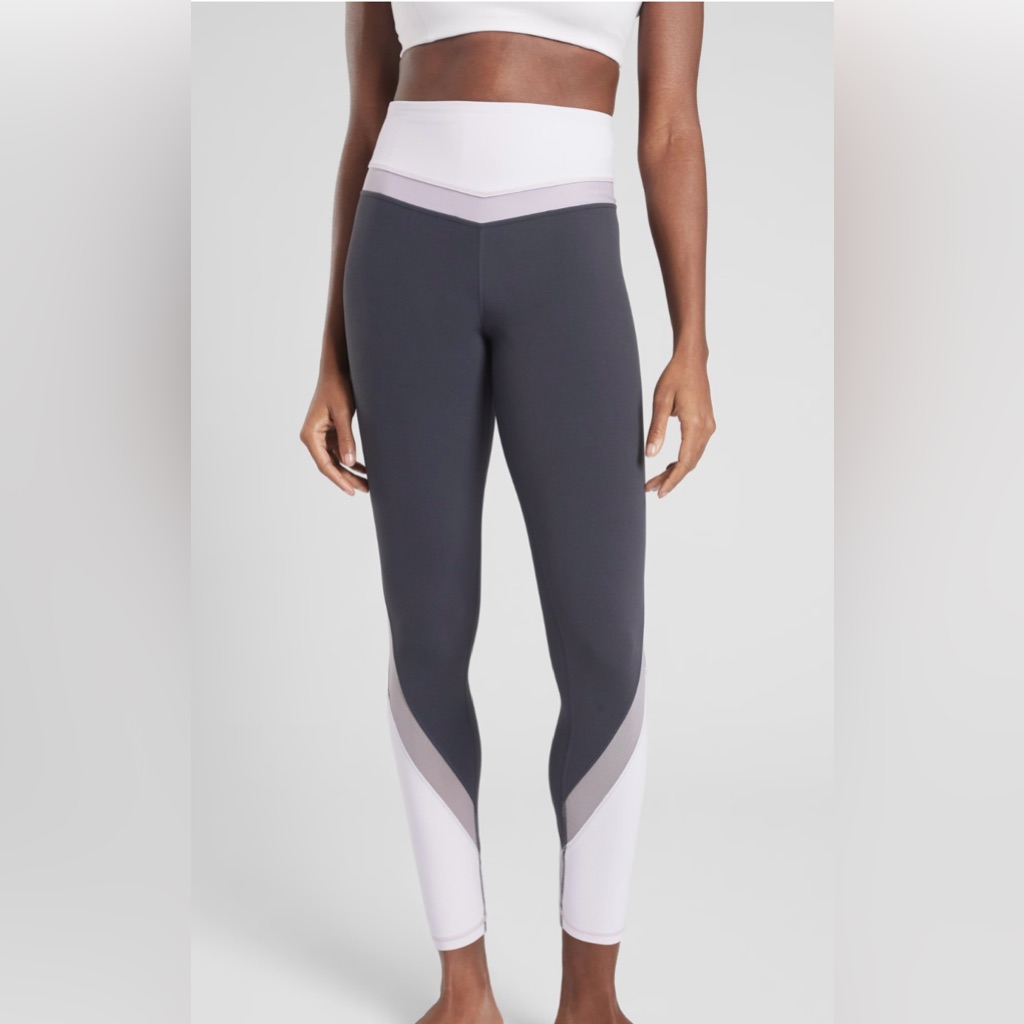Athleta Powervita Elevation 7/8 Leggings Spring Night Purple Grey Size Xs